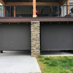 Solar Screen shades charcoal cocoa color fabric before